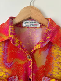 Image 2 of Vintage Short Sleeve Portofino multicoloured reptile shirt
