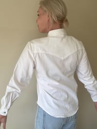 Image 3 of Vintage Western Shirt: Women's Cotton Cowboy Style with Metal Detail - Size Small