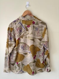 Image 4 of Vintage Sheer Autumn Print Long Sleeve Blouse
