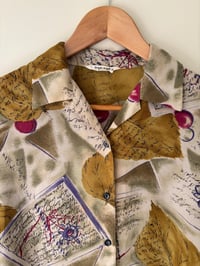 Image 5 of Vintage Sheer Autumn Print Long Sleeve Blouse