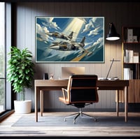 Image 1 of Stampa Fine Art Starfighter F-104 in coppia – stampa in stile vintage aeronautica anni ’30/40'