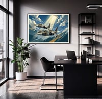 Image 4 of Stampa Fine Art Starfighter F-104 in coppia – stampa in stile vintage aeronautica anni ’30/40'
