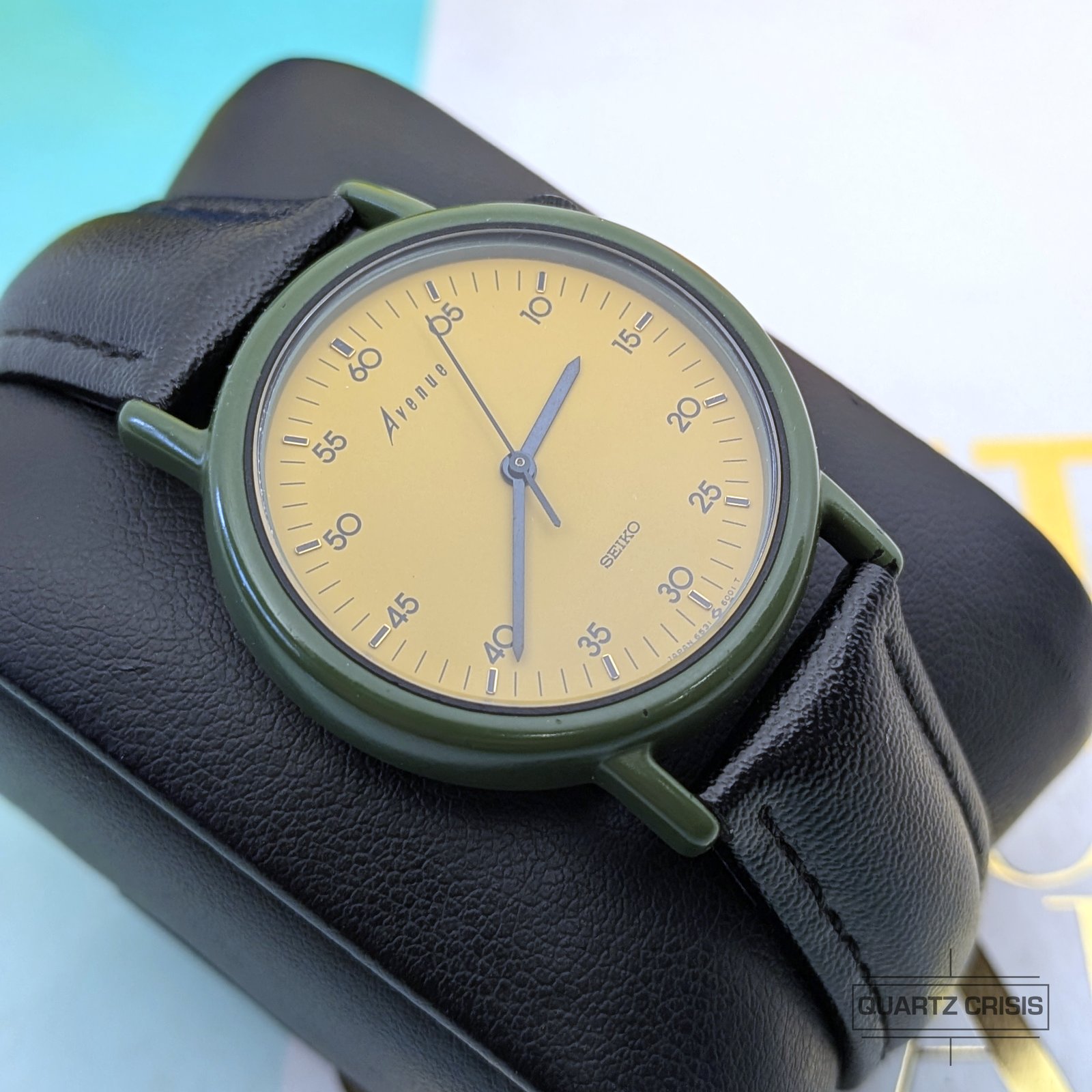 1985 Seiko Avenue Quartz Olive Green Field Watch (6531-600A