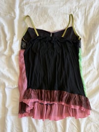 Image 2 of Vintage Y2K patchwork forest fairy sequin baby doll style cami 