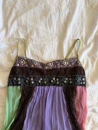 Image 3 of Vintage Y2K patchwork forest fairy sequin baby doll style cami 