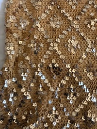 Image 3 of Vintage Y2K gold sequin crochet top 