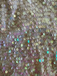 Image 3 of Vintage Y2K iridescent cream sequin crochet cami 