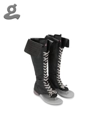 Image 1 of Black Print “LAPEL#3” Boxing Boots