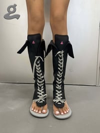 Image 2 of Black Print “LAPEL#3” Boxing Boots