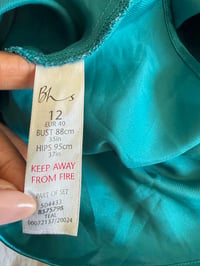 Image 5 of Vintage Y2K jade blue embroidered satin cami 