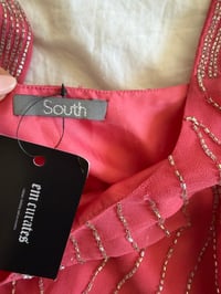 Image 3 of Vintage Y2K pink top with silver beaded detail 