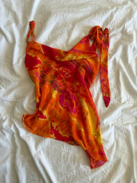 Image 6 of Vintage Y2K orange and pink asymmetrical hem Zara Larasson style cami 