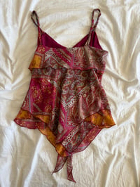 Image 2 of Vintage Y2K asymmetrical hem paisley knot bust bust cami 