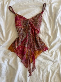 Image 6 of Vintage Y2K asymmetrical hem paisley knot bust bust cami 