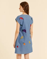 Image 4 of  Vestido abotonado denim con bordados