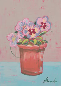 Image 2 of Pansies original painting 