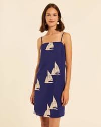 Image 2 of Vestido de tirantas con bordado barcos
