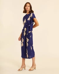 Image 2 of Vestido anudado con bordado barcos
