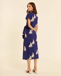 Image 4 of Vestido anudado con bordado barcos