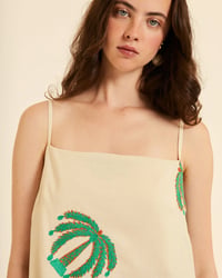 Image 2 of Vestido tirantas con bordado palmeras