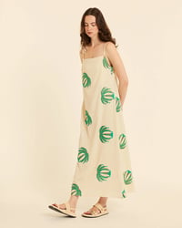 Image 1 of Vestido tirantas con bordado palmeras