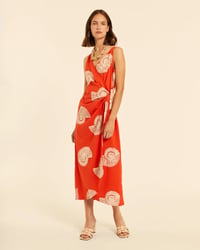 Image 1 of Vestido cruzado con bordado caracolas