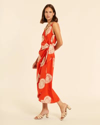 Image 2 of Vestido cruzado con bordado caracolas