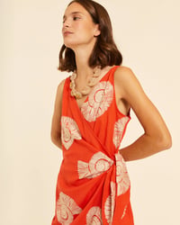 Image 3 of Vestido cruzado con bordado caracolas