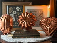 Image 1 of Set of 3 Vintage Copper Tin Jello Molds 