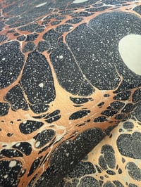 Image 5 of Marbled Paper #65 'Copper Space' on Fawn