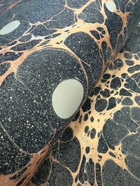 Image 7 of Marbled Paper #65 'Copper Space' on Fawn