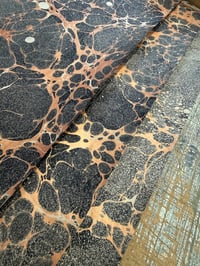 Image 8 of Marbled Paper #65 'Copper Space' on Fawn