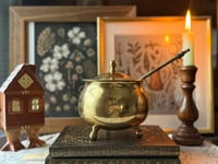 Vintage Brass Fireplace Fire starter Cauldron 