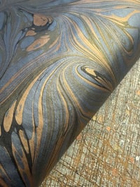 Image 1 of One of a kind hand marbled paper  - 'Metallic Fantasy' 