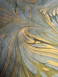 Image 2 of One of a kind hand marbled paper  - 'Metallic Fantasy' 