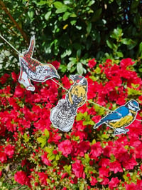 Image 1 of Garden Birds.  Decorative hanging garland. 
