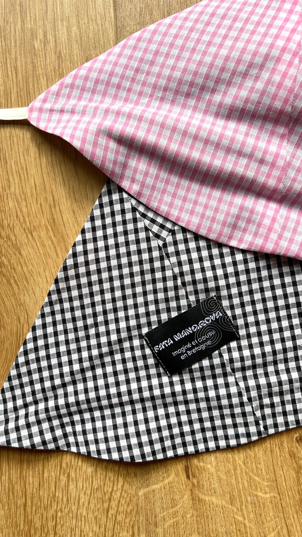 Image of TOP VENDANGE • Vichy noir/rose