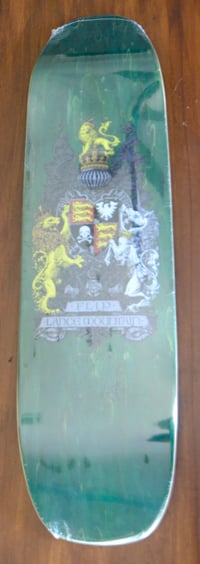 Image 1 of Lance Mountain Flip Skateboard Deck Crest Green Stain