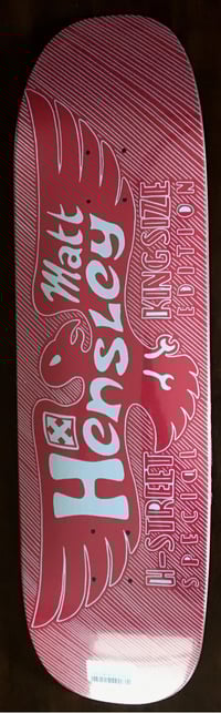 Image 1 of Matt Hensley Skateboard Deck H Street Eagle Block Print Red