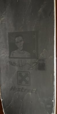 Image 3 of Matt Hensley Skateboard Deck H Street Eagle Block Print Red