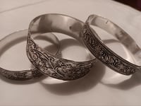 Image 2 of STERLING SILVER SET OF 3 CUFF BRACELETS