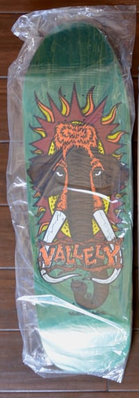 Image 1 of MIKE VALLELY NEW DEAL MAMMOTH SKATEBOARD DECK - GREEN STAIN