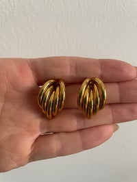 Image 2 of The Ribbed Knot Statement Earrings