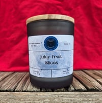 Juicy Fruit Scented Container Candle, 4.5 Oz, Soy Wax, Hand-Poured, Frosted Gray Container
