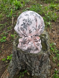 Image 2 of Pure Linen Tichel with Ties- Delicate Rose