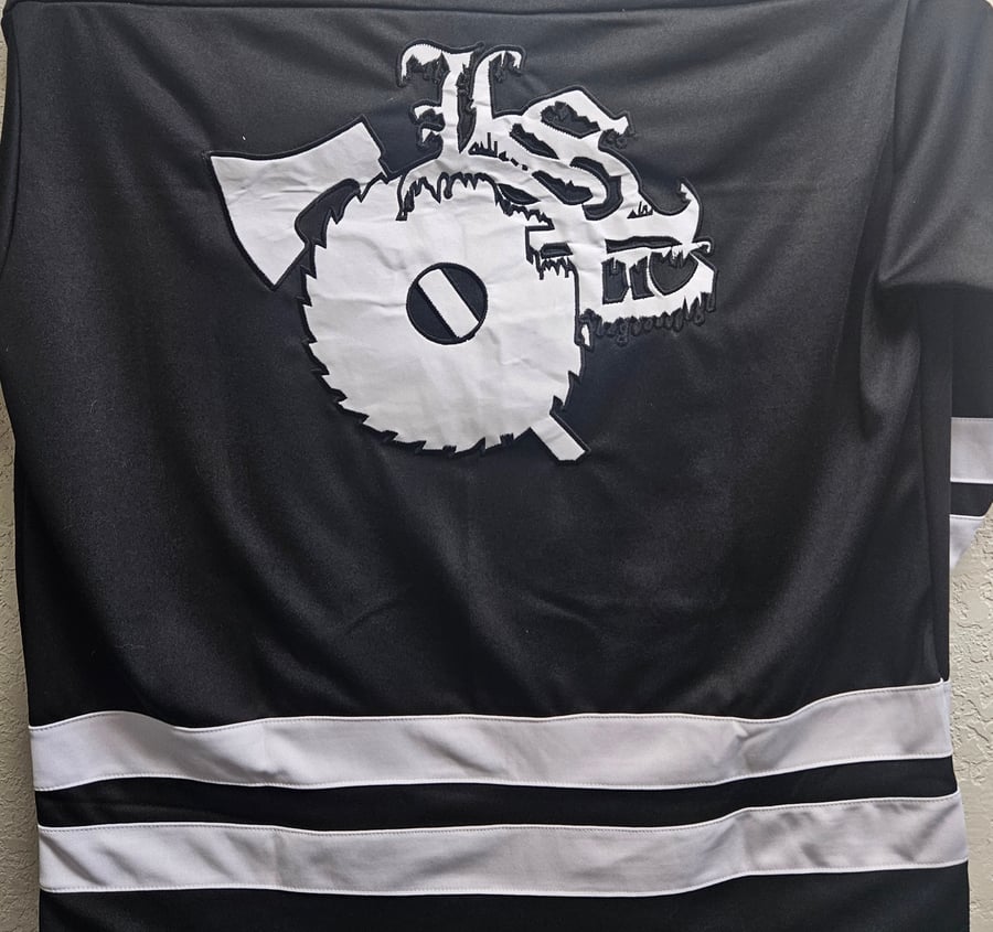 Image of M.M.M.F.D: SKI MASK/WHITE LOGO HOCKEY JERSEY 