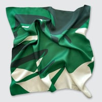 Image 2 of 'MONSTERA' SQUARE 100% SILK TWILL SCARF
