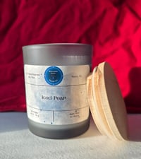 Iced Pear Scented Container Candle, 4.5 Oz, Soy Wax, Hand-Poured, Frosted Gray Container