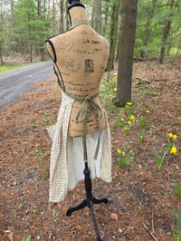 Image 6 of Pure Linen Pinafore Apron in Sage Gingham 