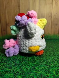 Image 4 of Amigurumi Chicken in Unicorn Costume – Chunky Chenille Yarn (Pre Order)